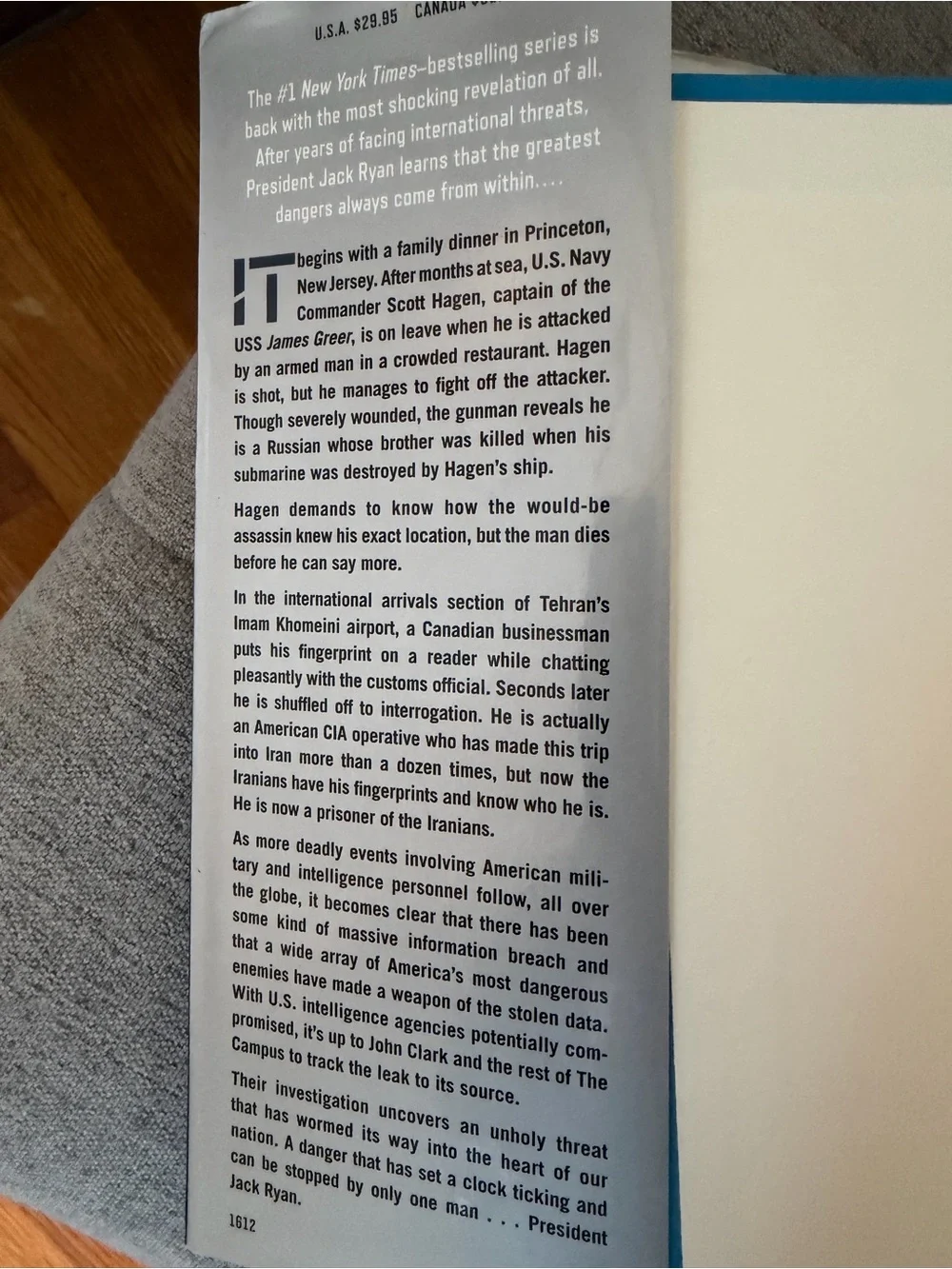 Tom Clancy -True Faith and Allegiance Hardcover - Black/Blue